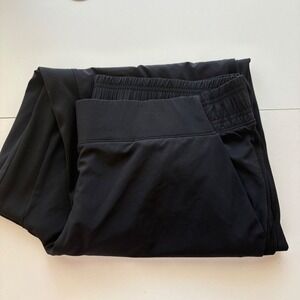 Athleta Brooklyn Jogger Women 18 Black Ribbed Side Panel Elastic Waist Pants